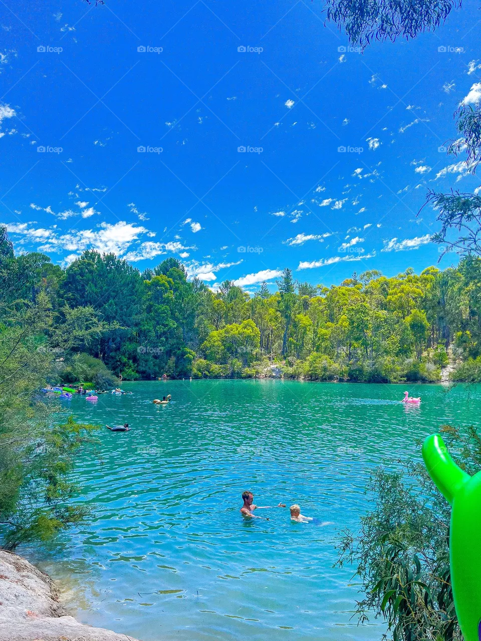 Fresh water crystal blue swimming hole in Western Australia 