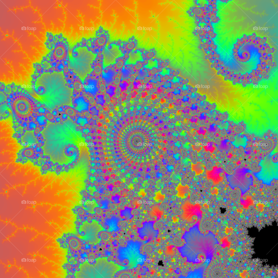 rainbow spiral. generated art