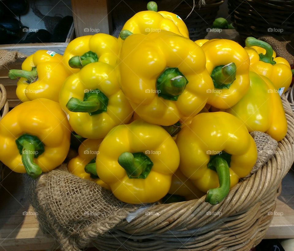 Basket of Yellow Peppers