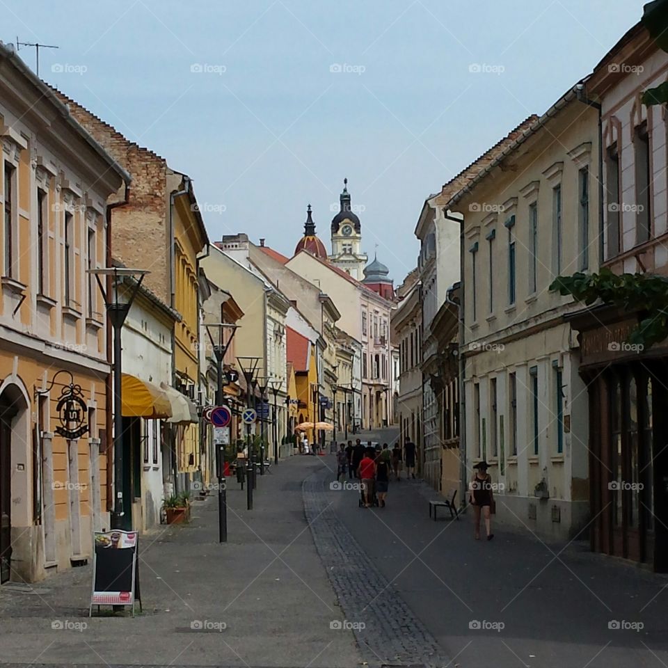The streets of Pècs. at the historical center of Pècs