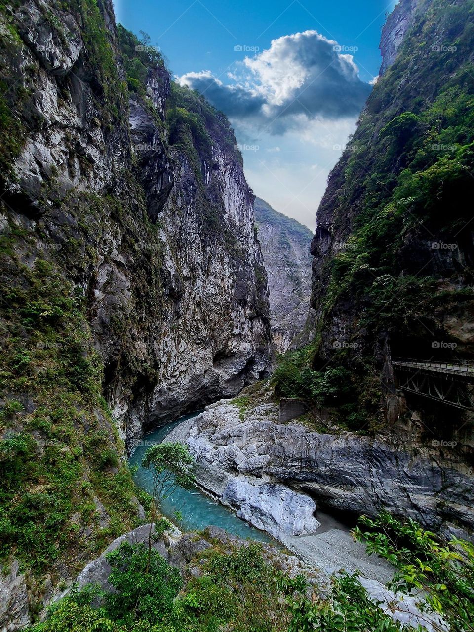 Beautiful canyon and river side scenery