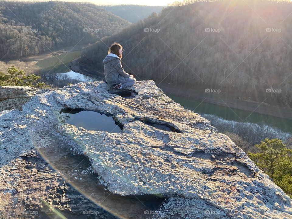 A peaceful, winter morning looking out over Cumberland river 