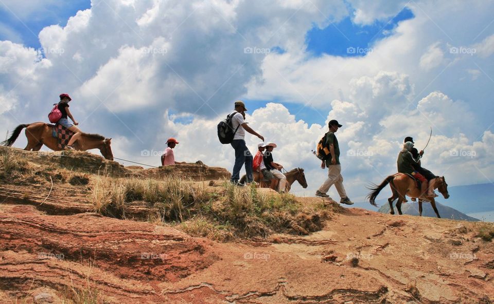 Walking down slope