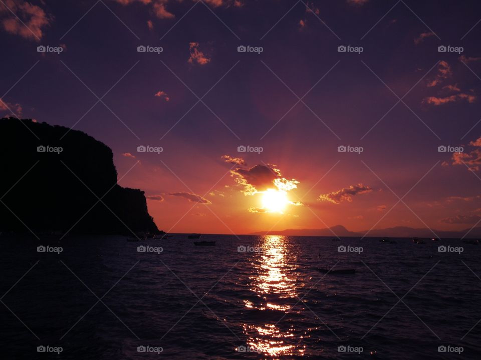 Shadows and Sunset (Praia -  Italy ).