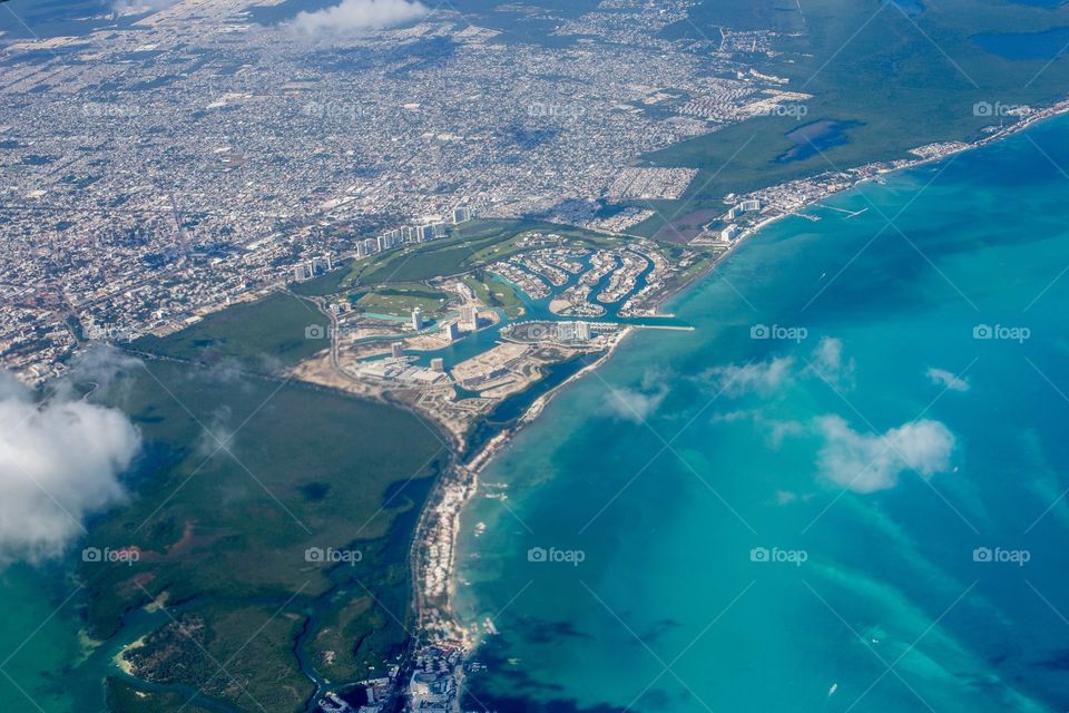 Vista aérea de Cancún