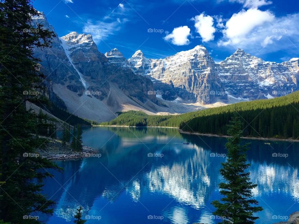 Moraine lake at dawn
