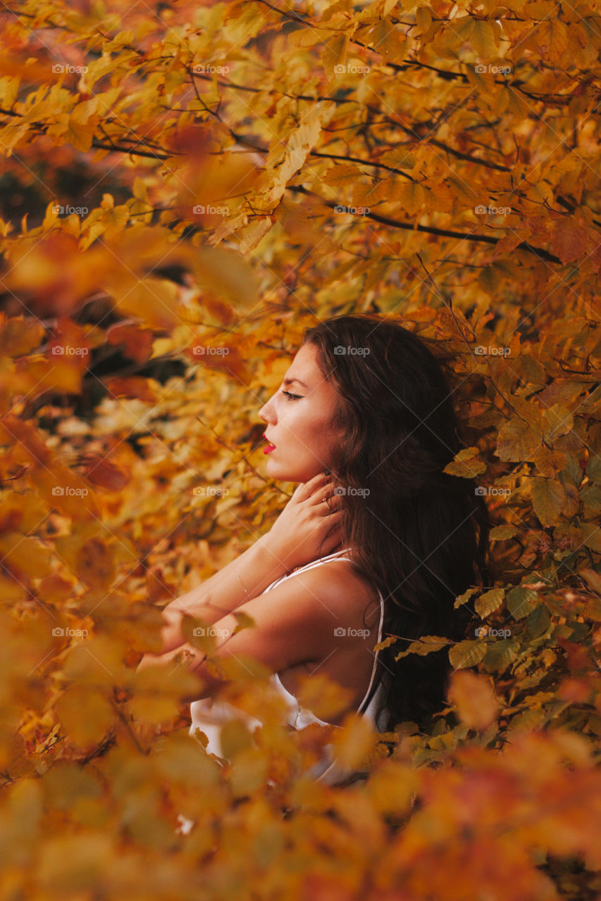 beautiful woman in the forest