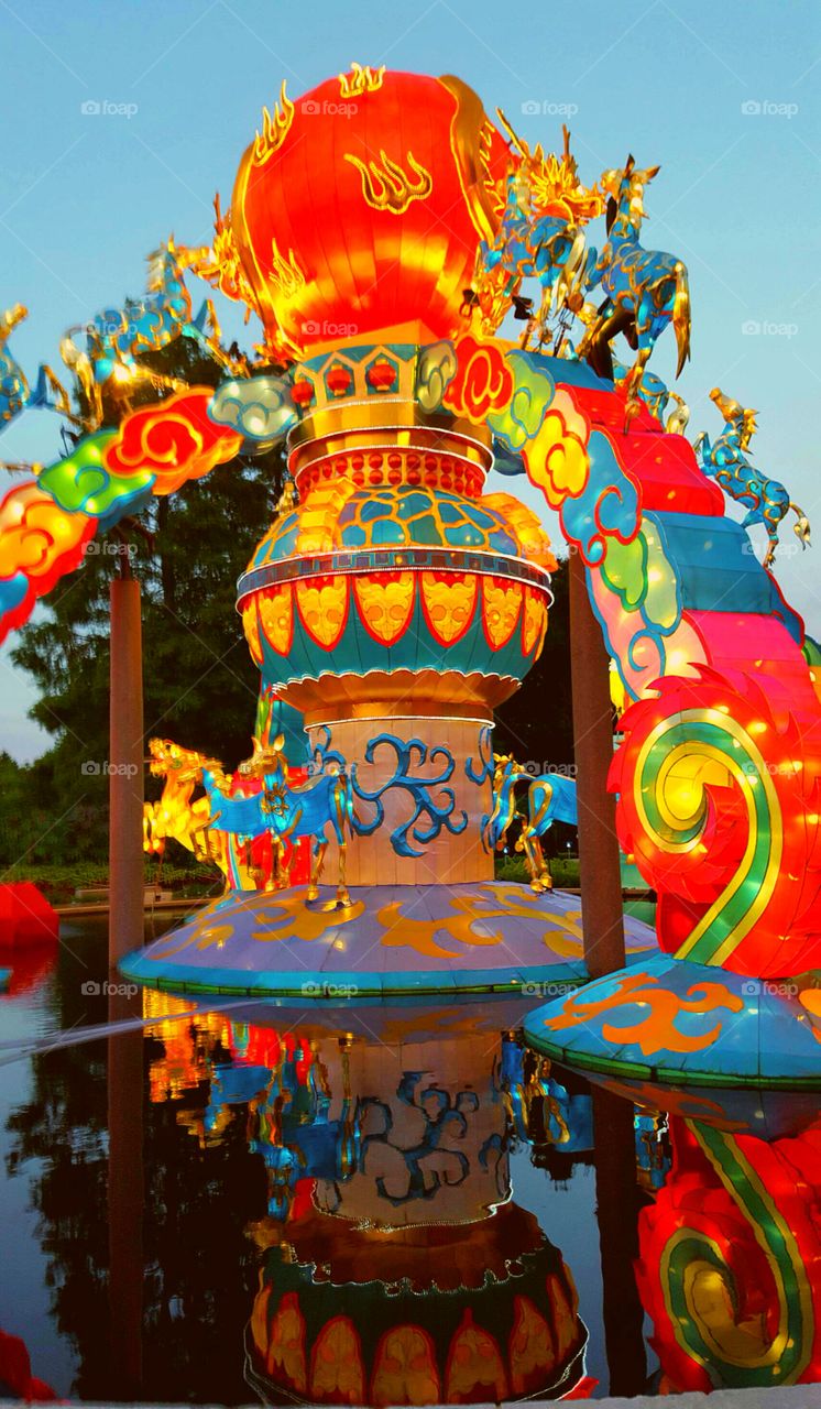 Mythical Japanese Lantern. Annual Japanese Lantern festival