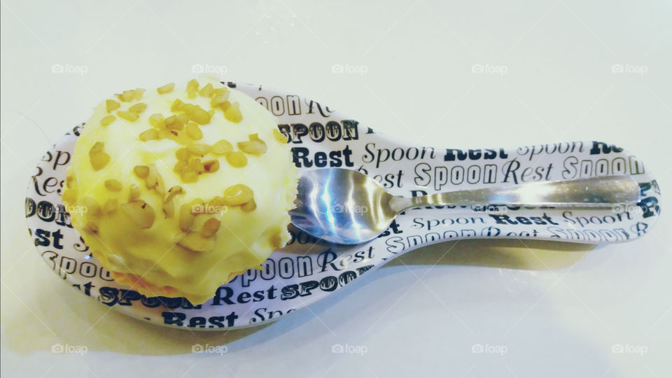 A sweet on a spoon