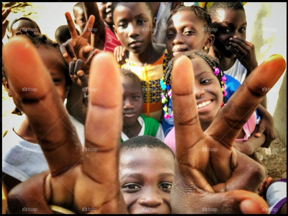 Children having fun in Abidjan, Africa.