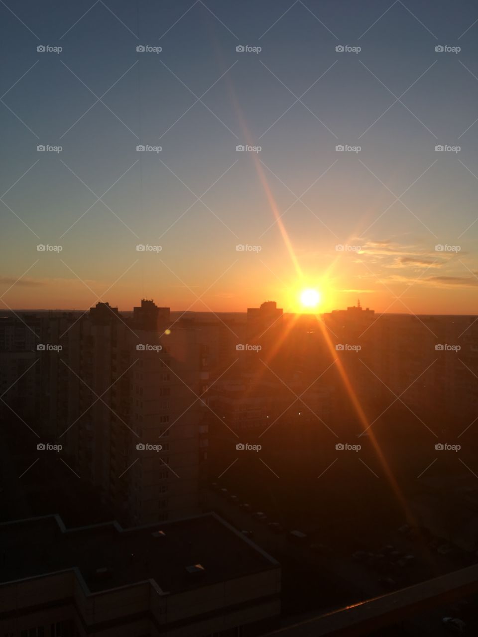 dawn in the morning city