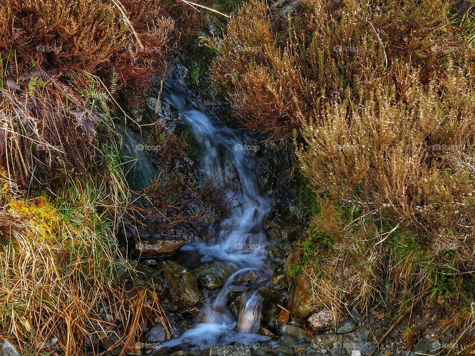 Silky stream in the highlands of Scotland