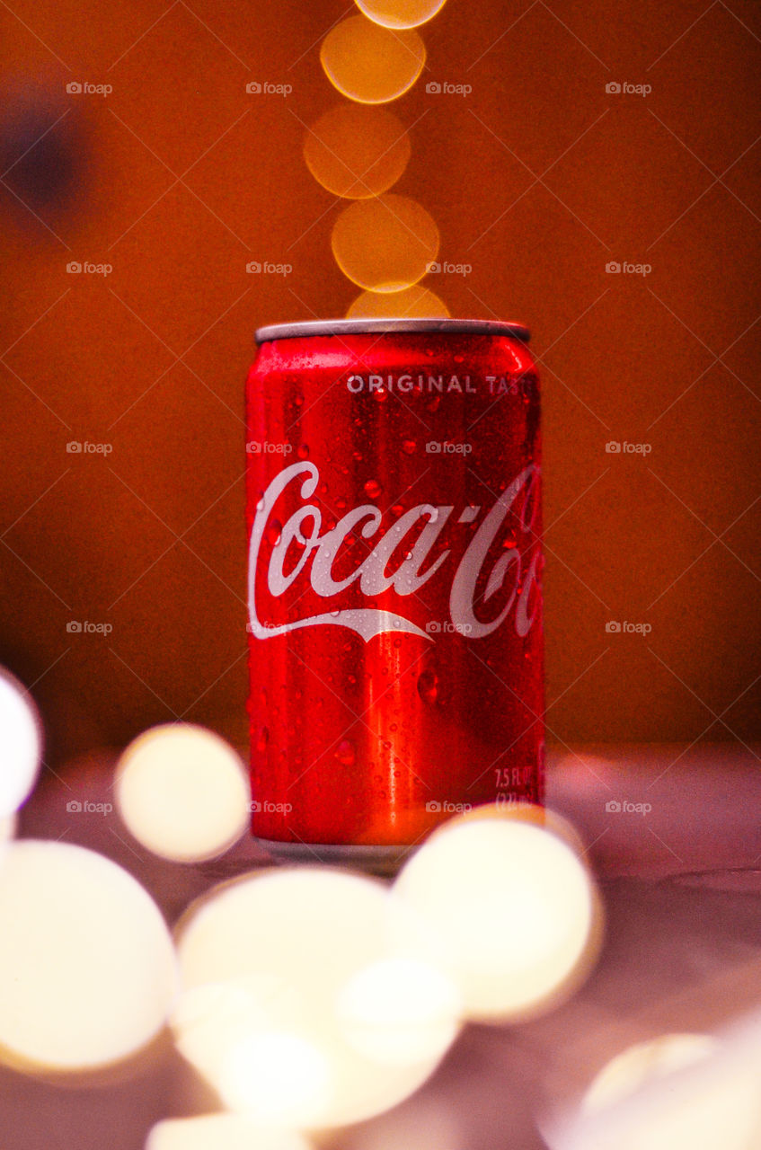 Enjoying the night with a cold can of Coca Cola!