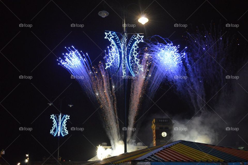 Fireworks blue