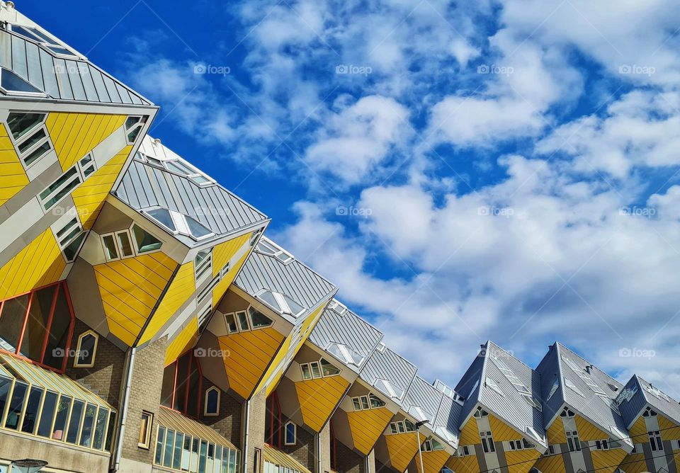 Cube houses in Rotterdam city are unique archtecture