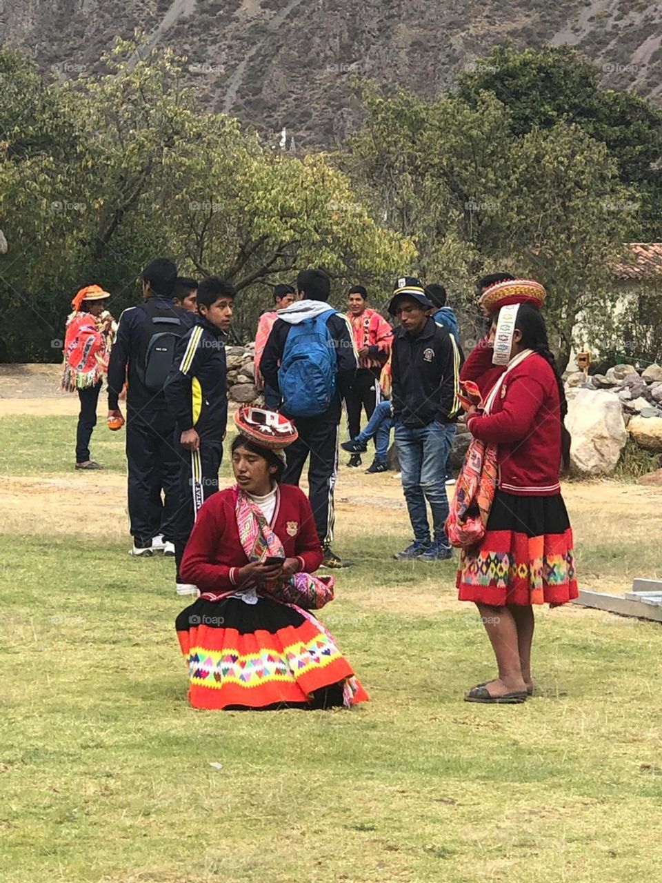 Waiting for festival, in Peru