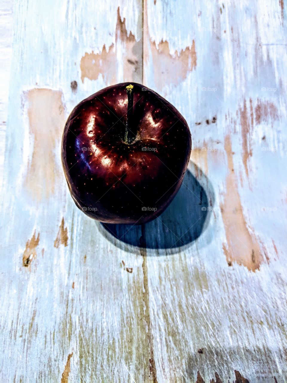 Old red against wood