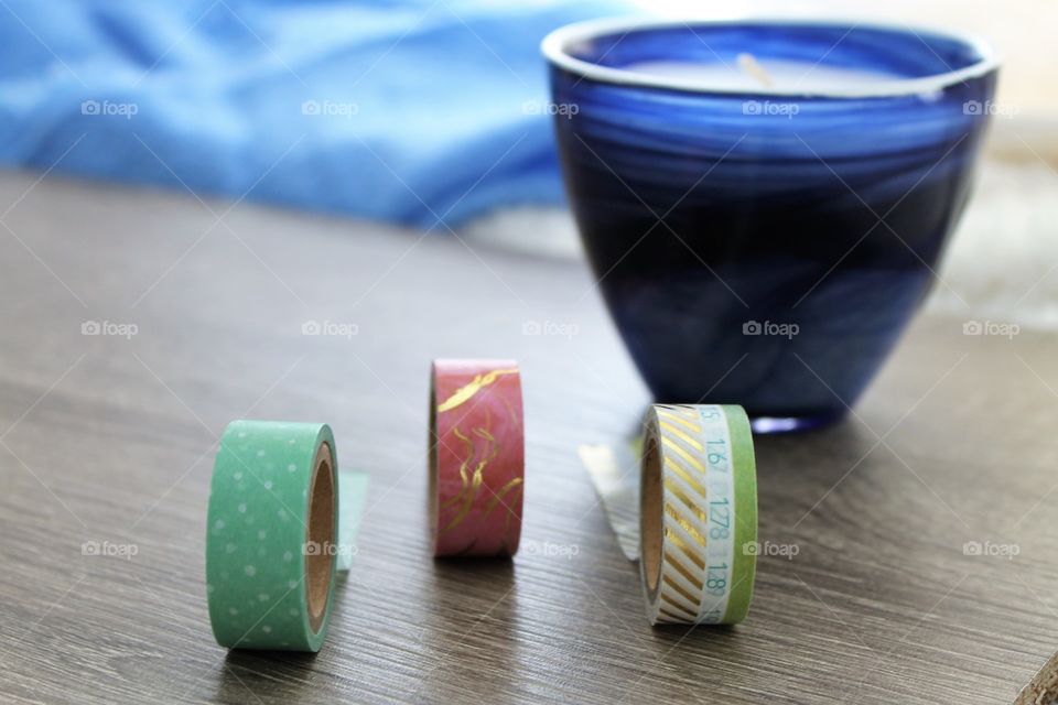up close washi tape for crafting and cute mug