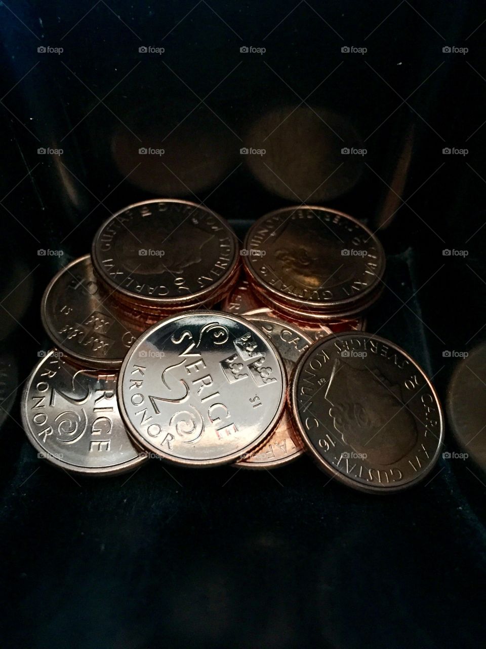 Swedish shiny copper coins 
