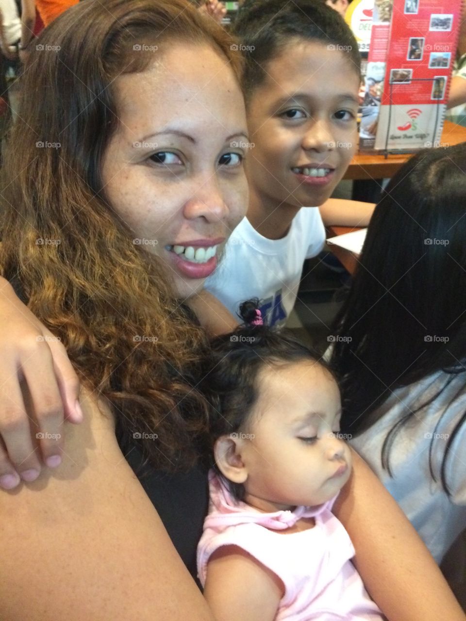 My family of four out shopping in the Philippines.