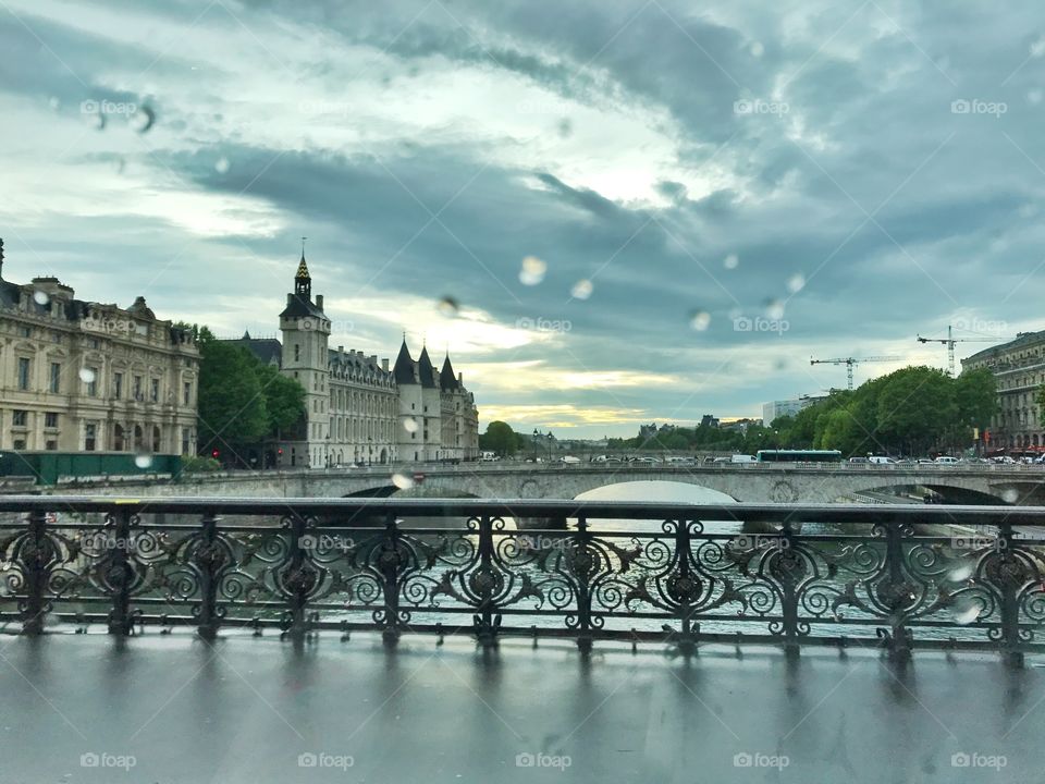 Bridge over river Seine in Paris, France 