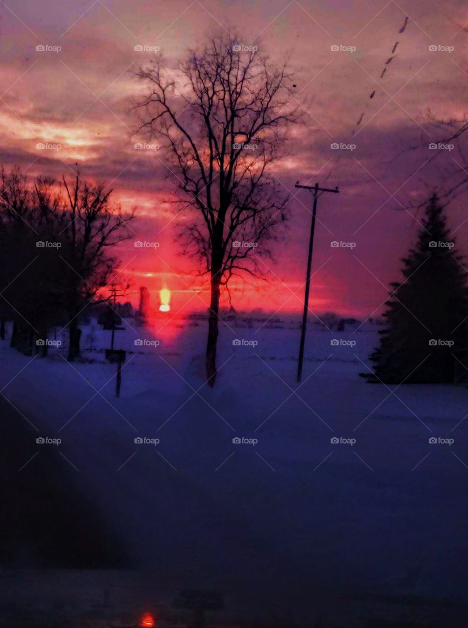 sunset looks like 2 suns setting