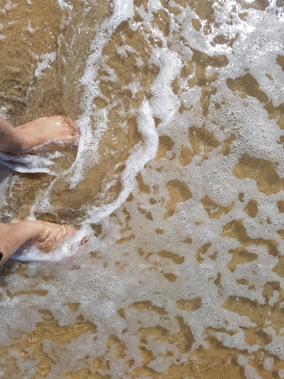 The feet in water