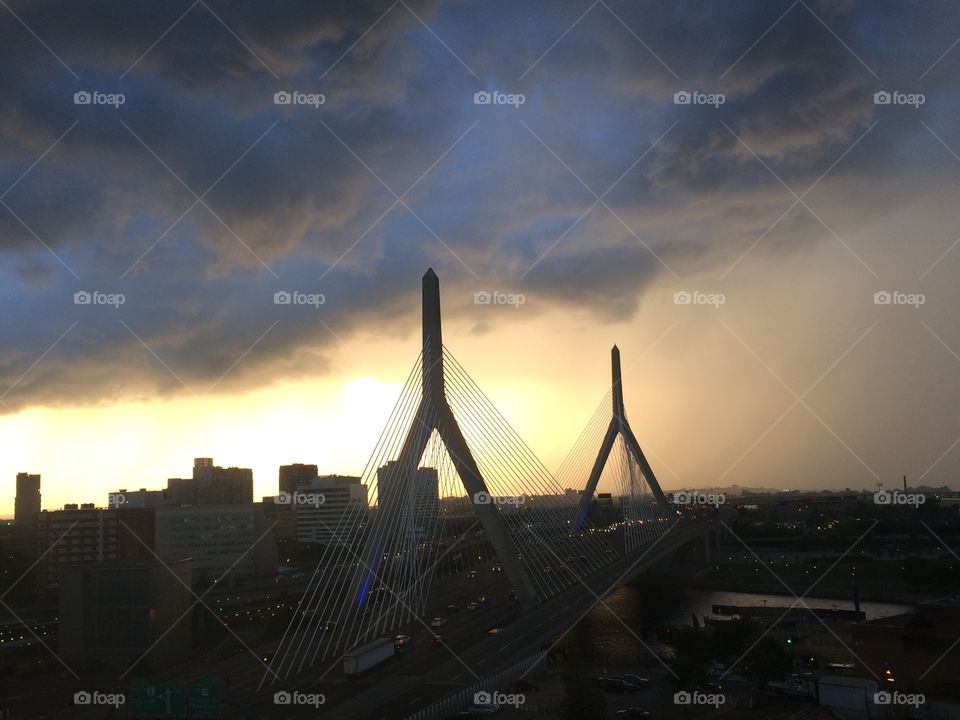 Zakim Bridge Storm - Boston