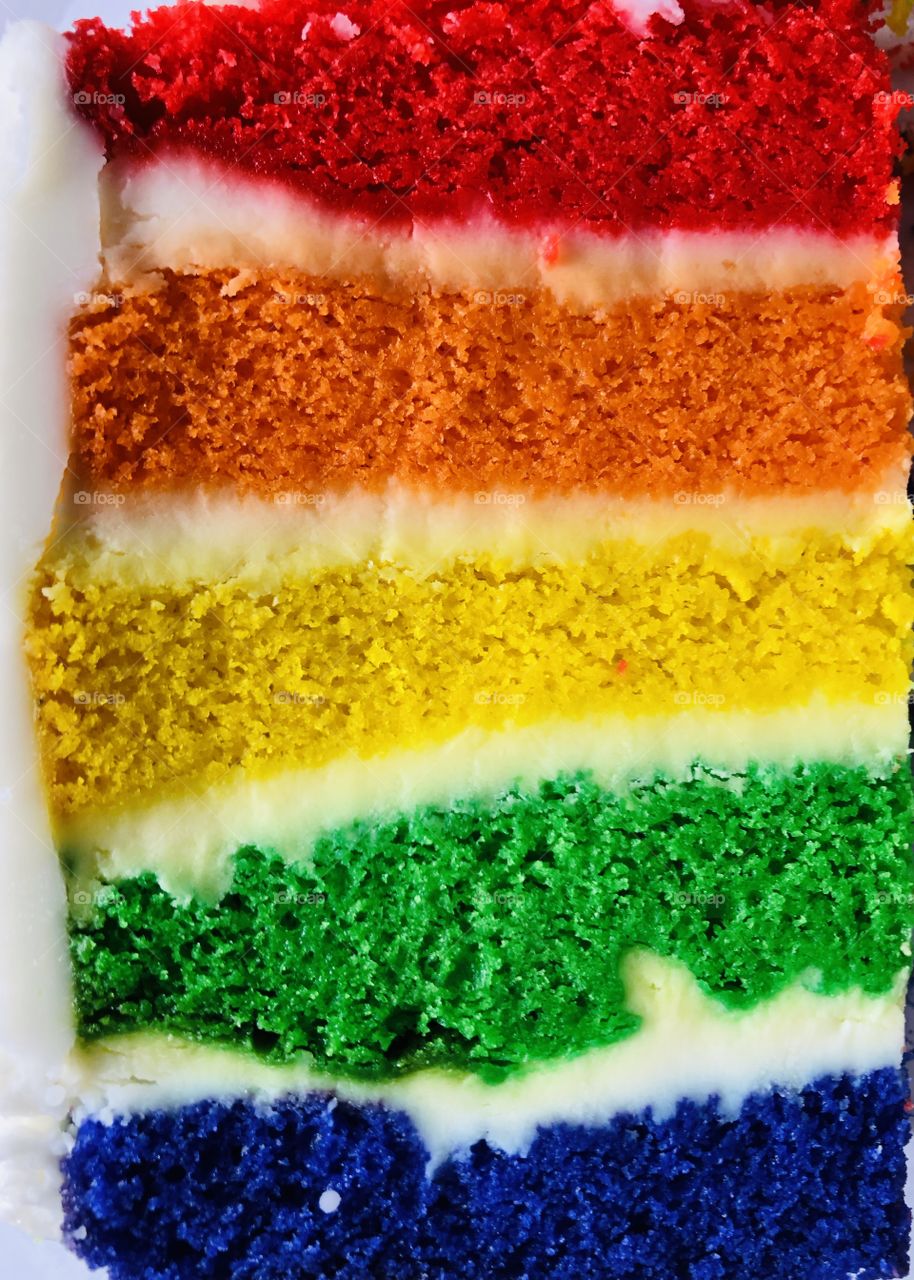 Rainbow Cake, Color Love, Colorful Cake, Delicious Desserts, Food Photography, Colorful Desserts, Gay Cake, LGBTQ, Rainbow Heaven 