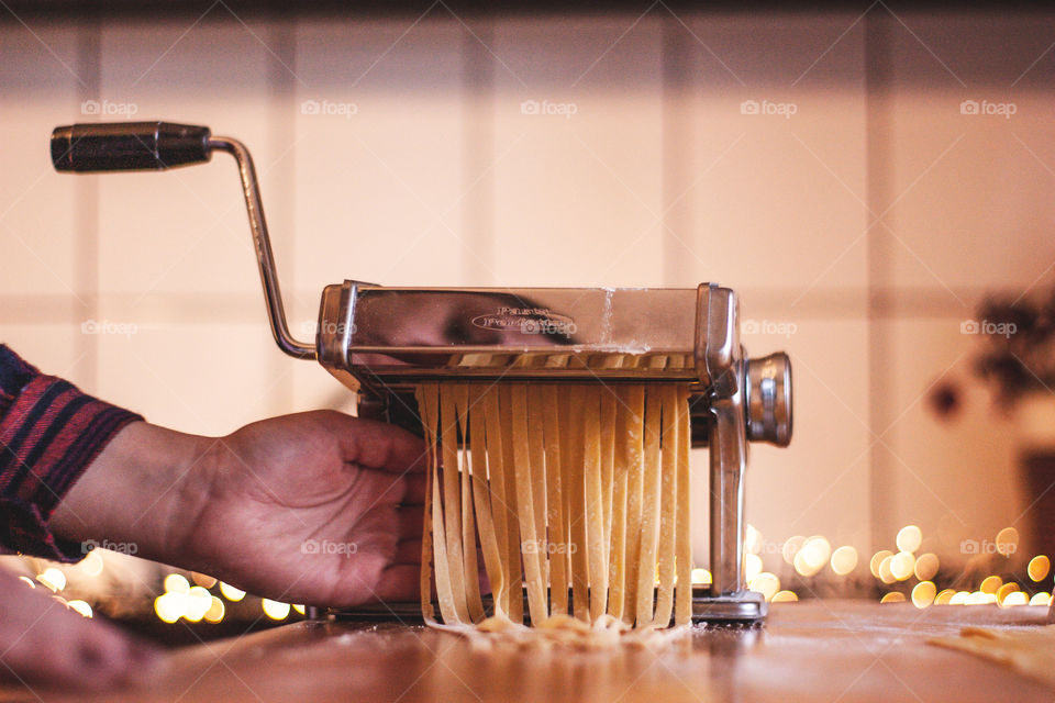 hand showing off some homemade pasta