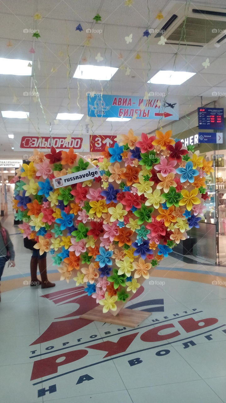 The heart of paper flowers