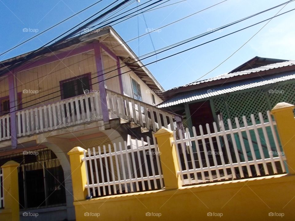 Photo from moving car traveling in Roatan, Honduras