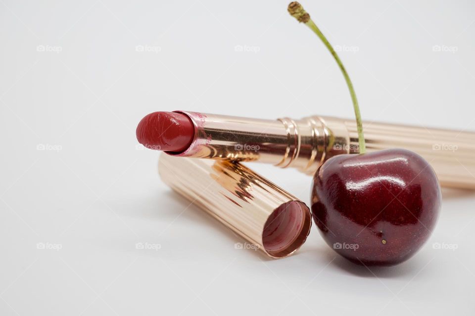 Lipstick and cherry 