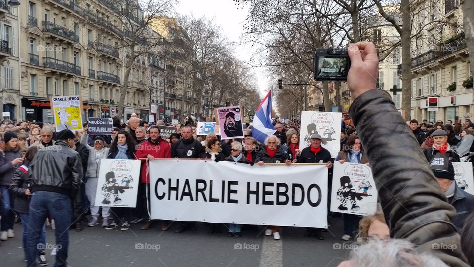 Je suis Charlie. Charlie Hebdo March Paris 2014