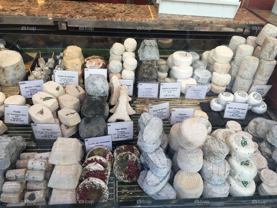 Cheese stall in Paris