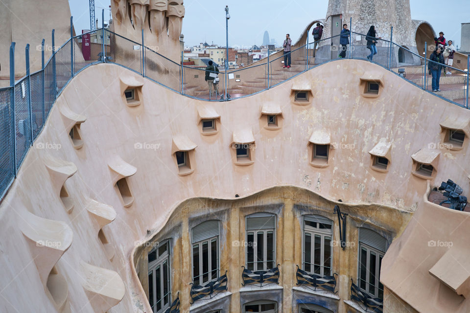 Tejado y Patio Casa Mila. Barcelona