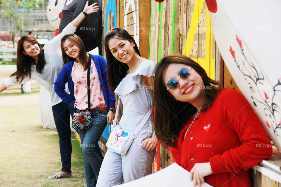 Ladies on holidays at Pattaya sheep farm