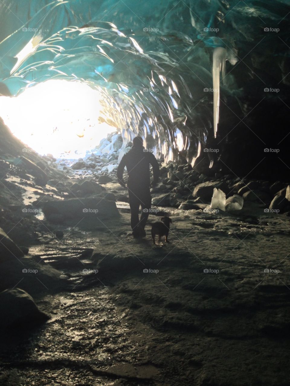 Ice caves . Juneau, Alaska's famous glacial ice caves
