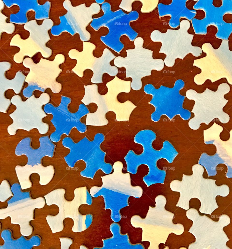 Blue & Yellow Puzzle Pieces