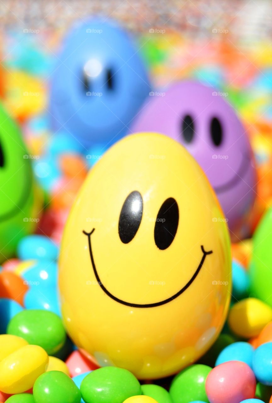 Smiling Easter eggs