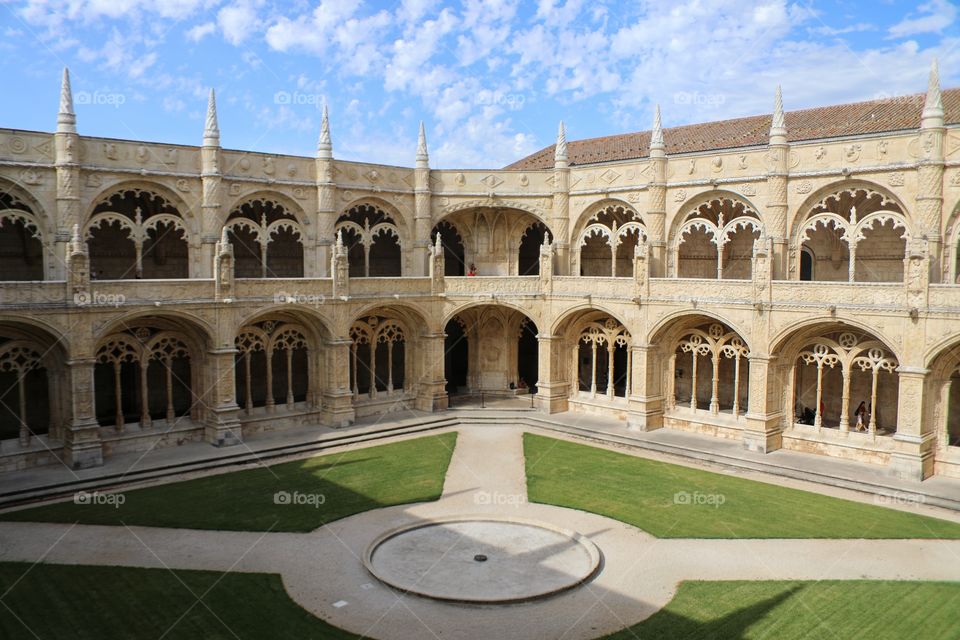 cathedral courtyard in summer