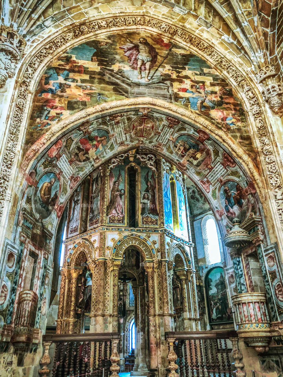 Entrance to the round church at Convent of Christ, in Tomar, Portugal