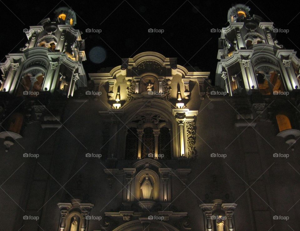 Illuminated Palace. Lima at night