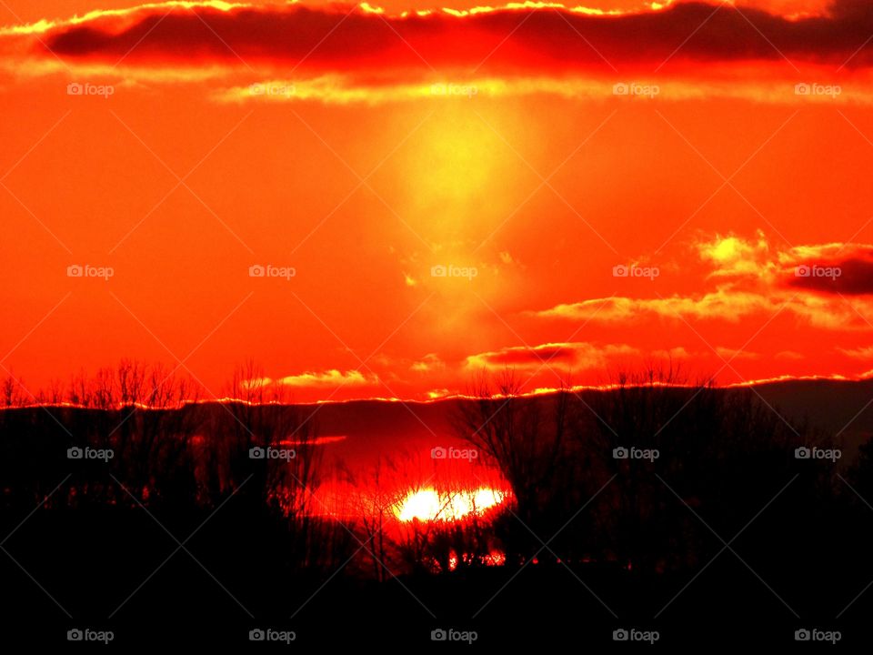 Cool sunlight sunset. 