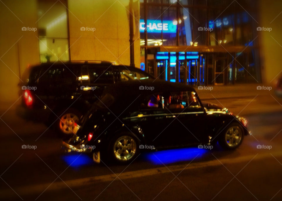 chicago car classic blue light by eastofsheridan