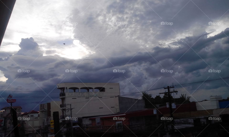 clouds in city