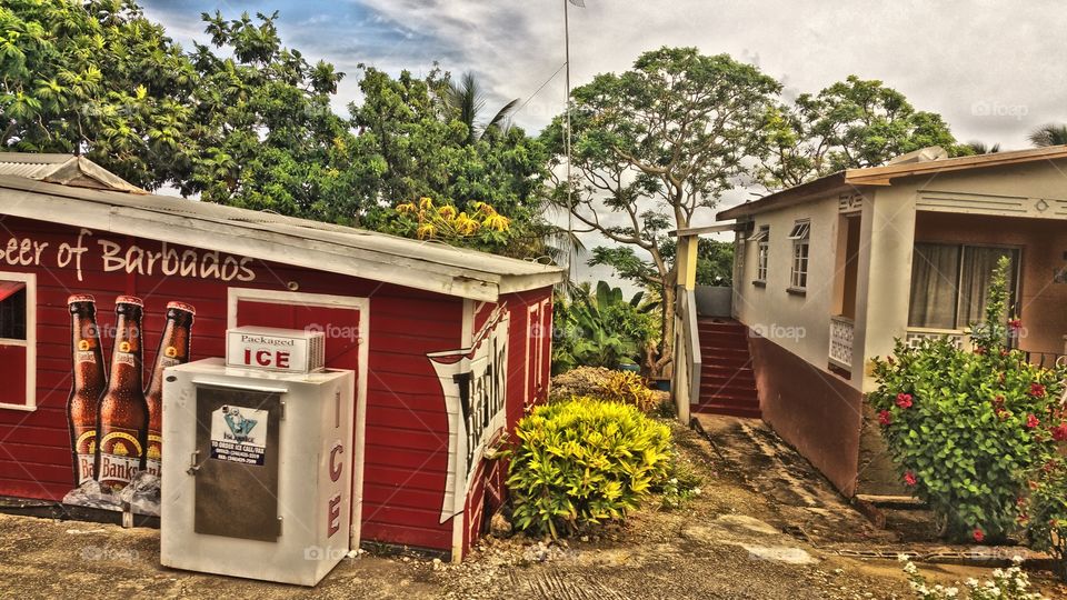 tiny island store and trailer.. Barbados