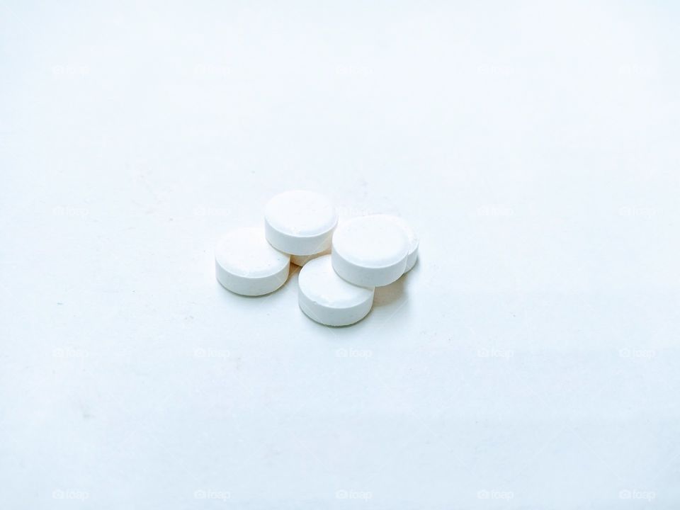 A picture of medicines on white background