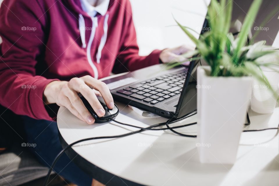 Man using laptop