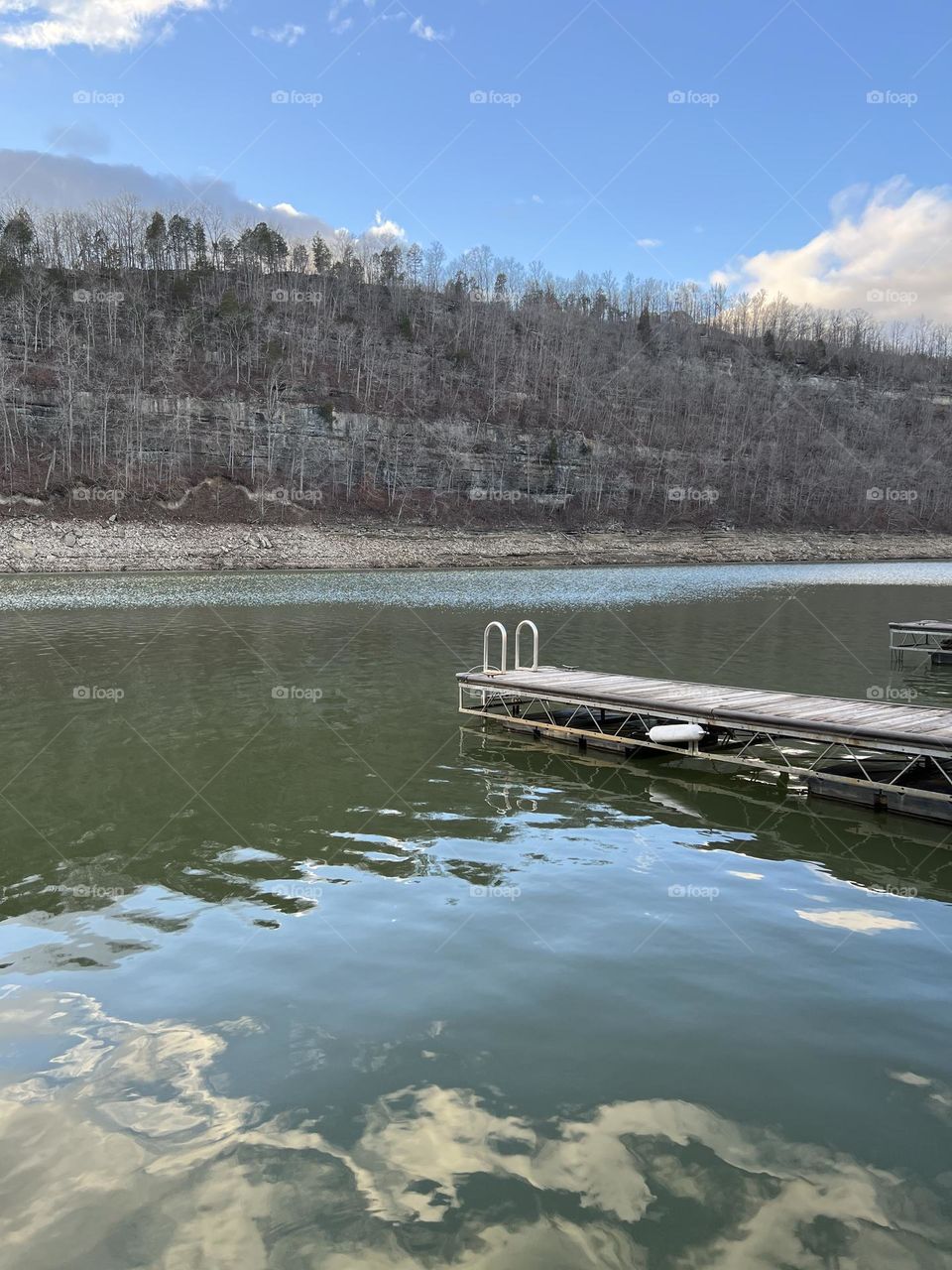 Beautiful peaceful winter day of the dock